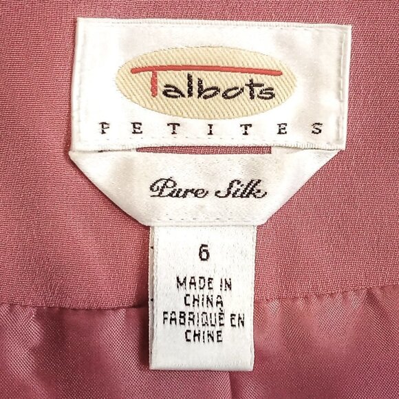 Talbots Petite Rose Pink Silk Long-Sleeve Jacket - Picture 6 of 8